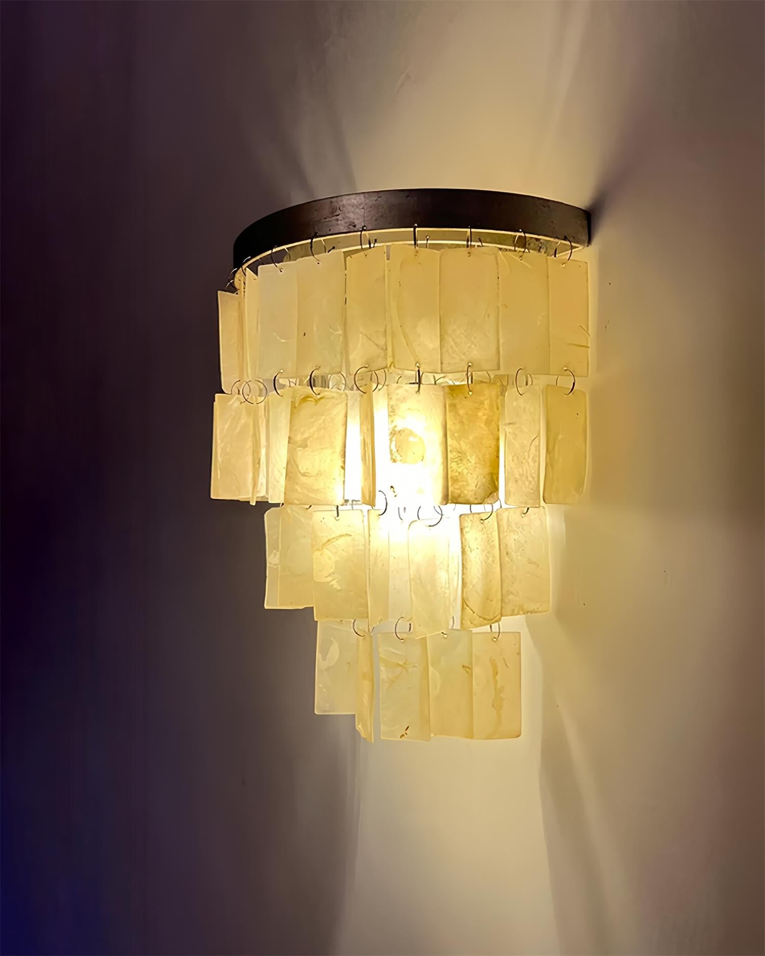 Vidoros Postmodern Luxury Shell Tiered Wall Lamp-Neutral Decor