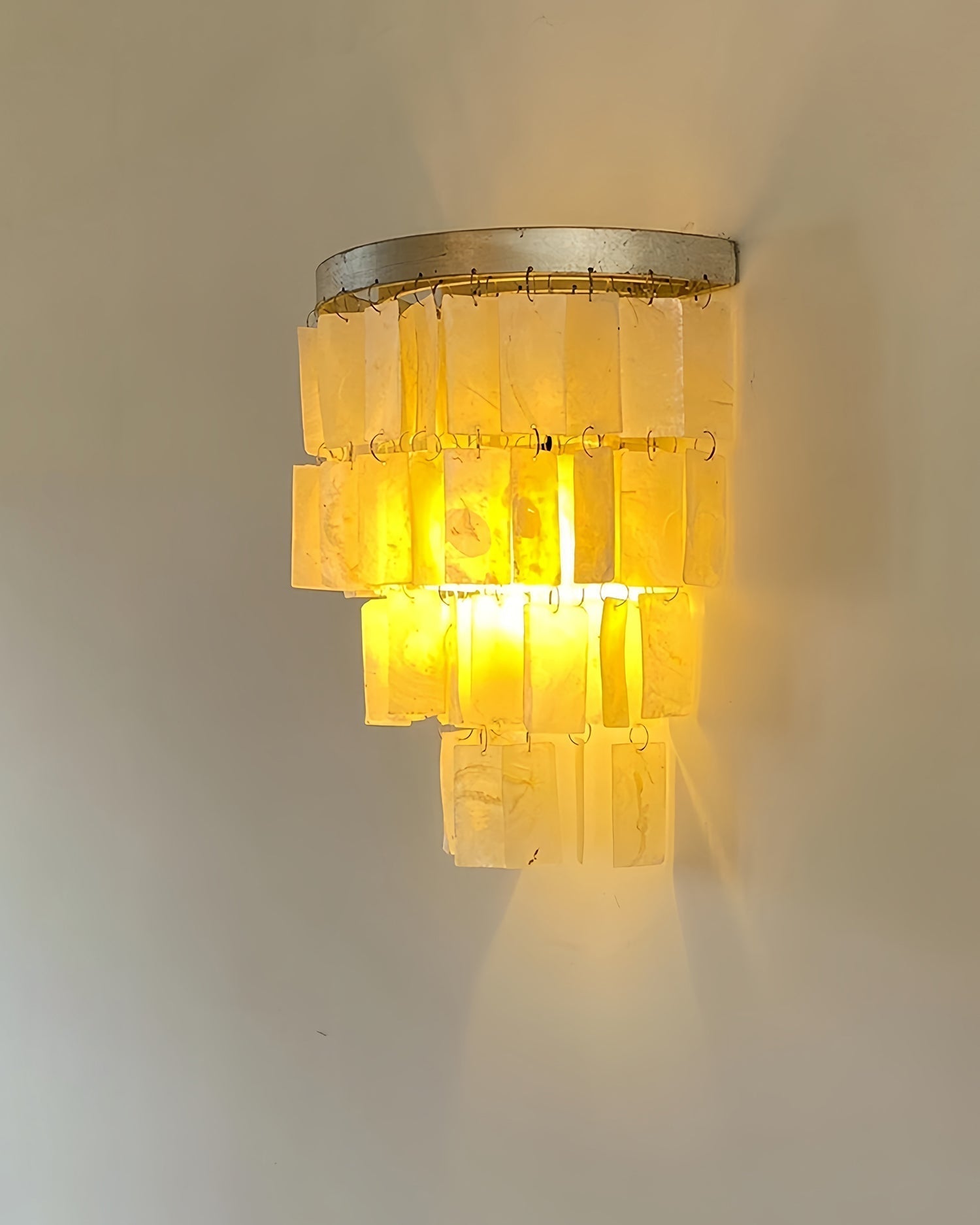 Vidoros Postmodern Luxury Shell Tiered Wall Lamp-Neutral Decor