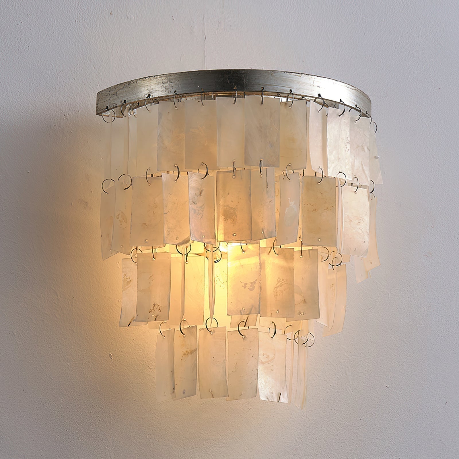 Vidoros Postmodern Luxury Shell Tiered Wall Lamp-Neutral Decor