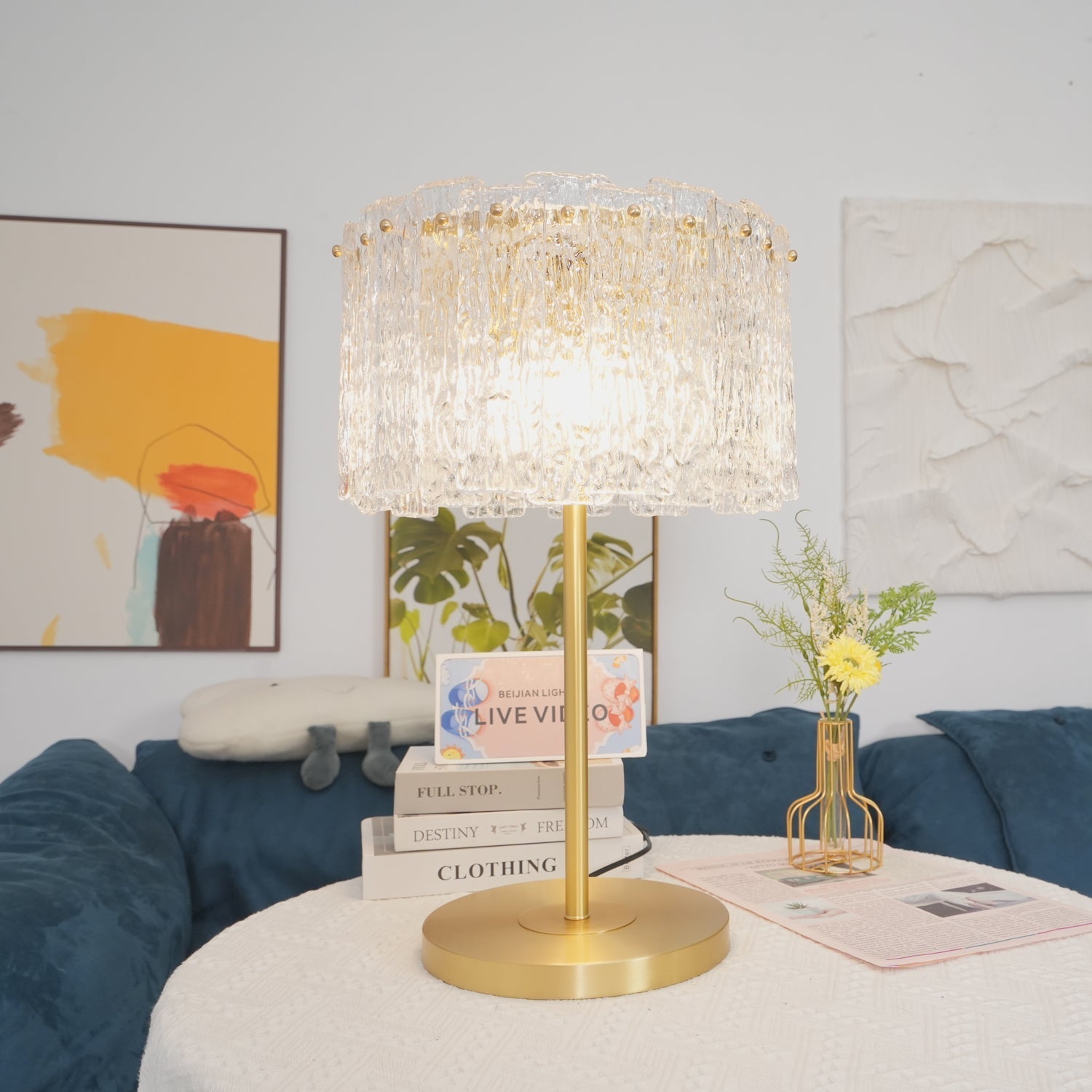 Erliren Crystal Table Lamp-Neutral Decor