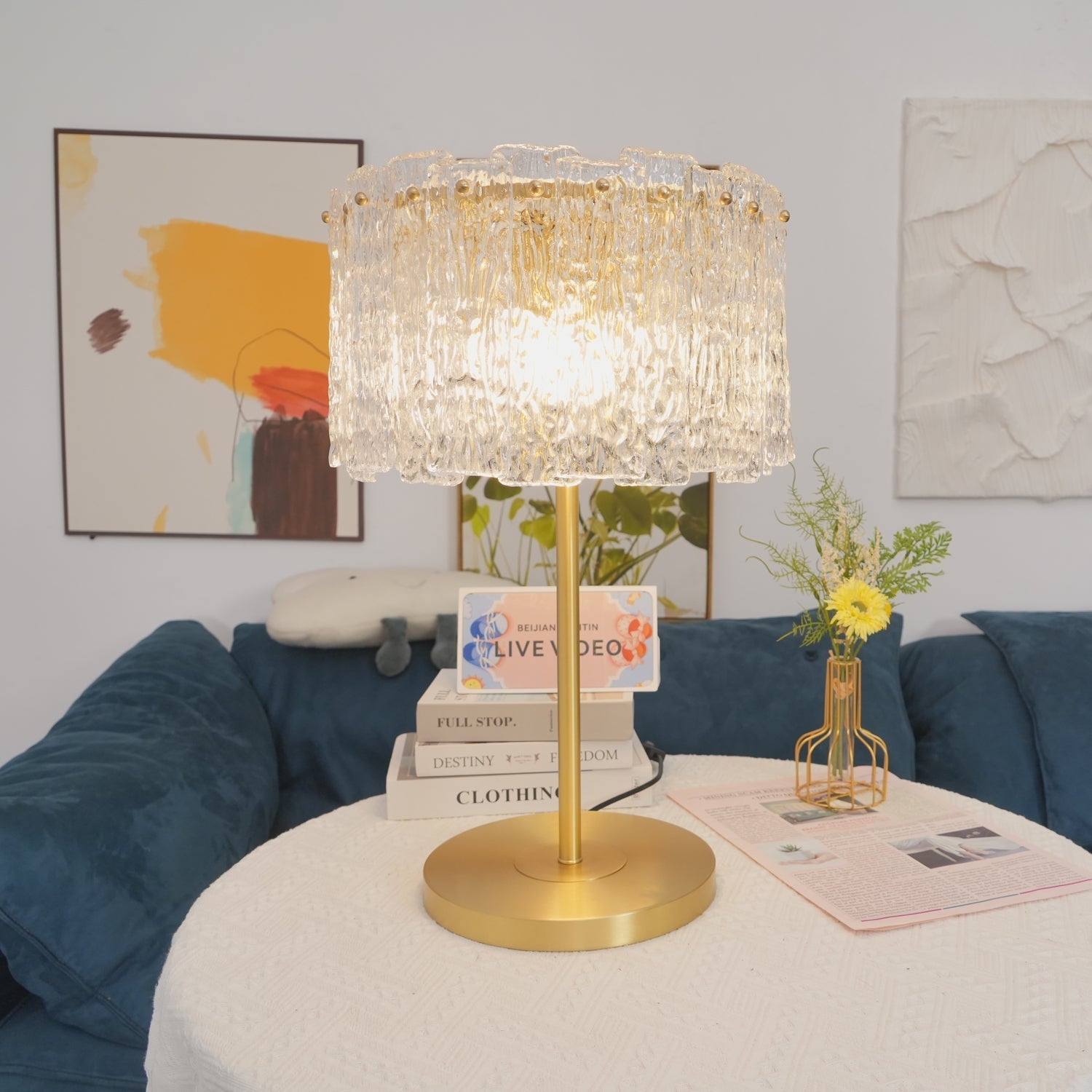 Erliren Crystal Table Lamp-Neutral Decor