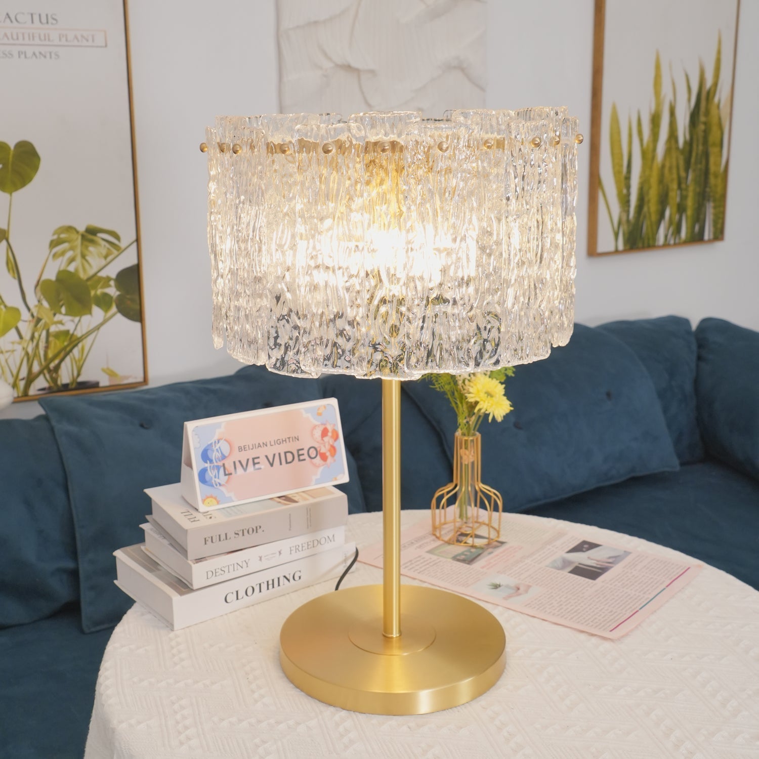 Erliren Crystal Table Lamp-Neutral Decor