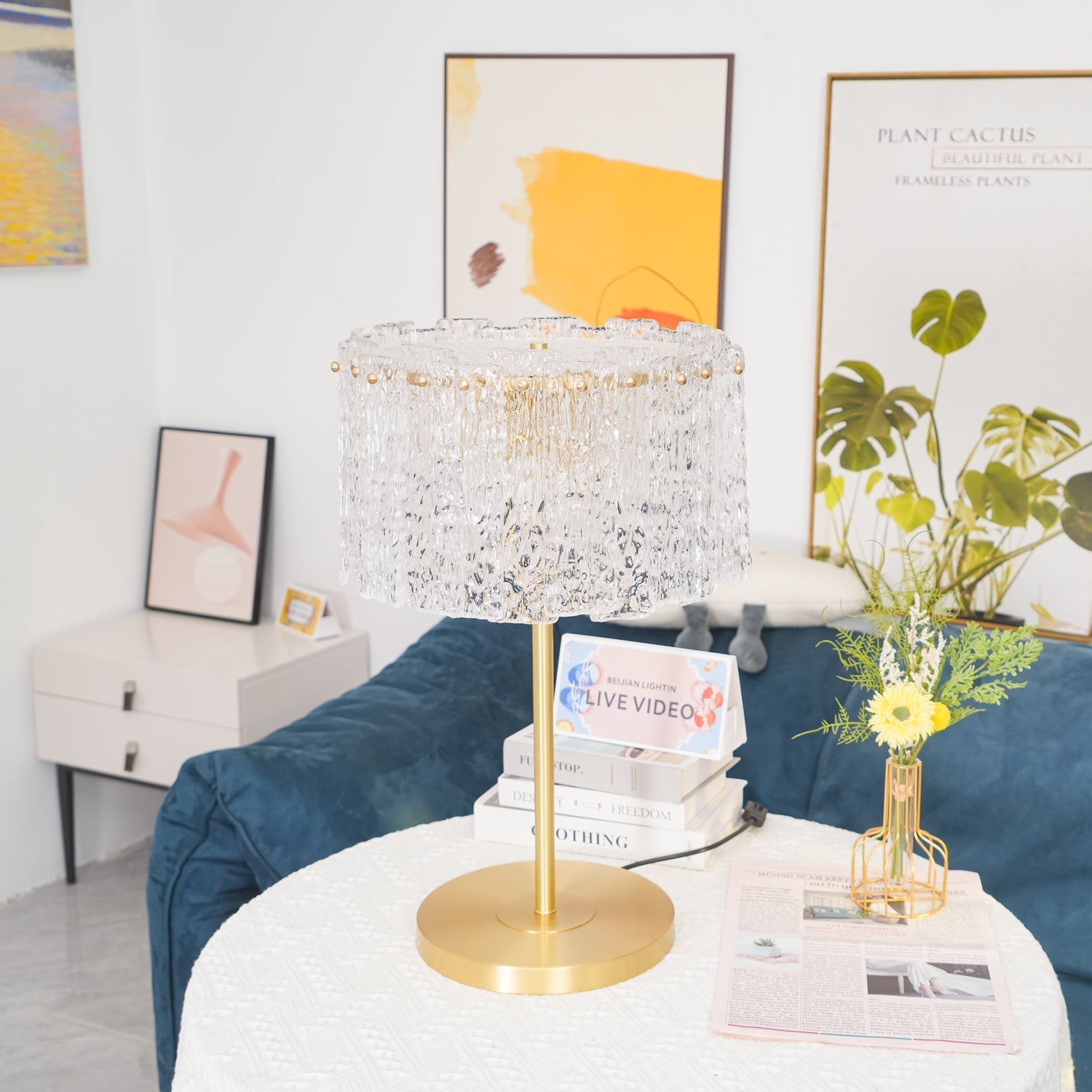 Erliren Crystal Table Lamp-Neutral Decor