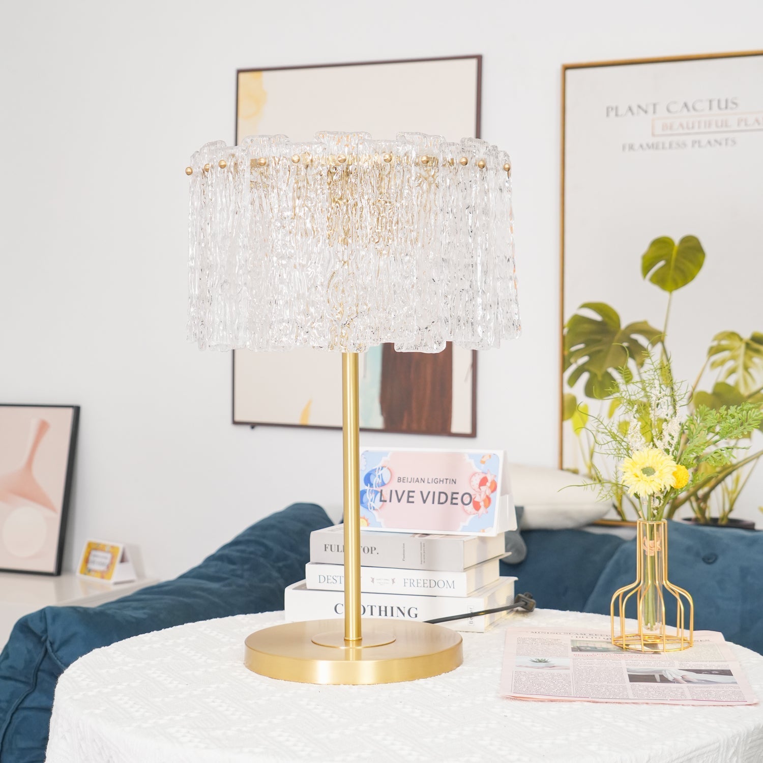 Erliren Crystal Table Lamp-Neutral Decor