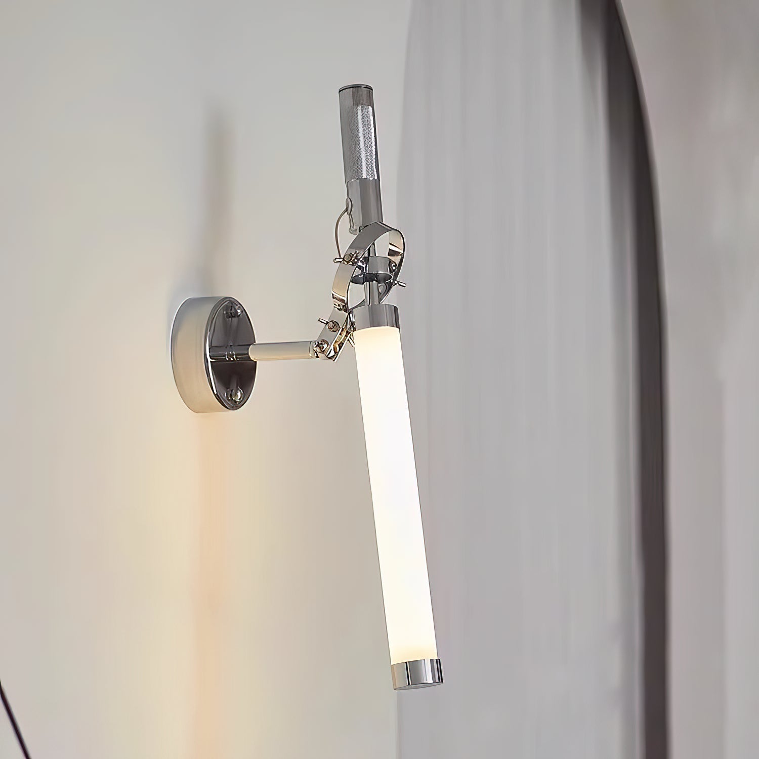 Skylark Wall Lamp installed in a contemporary living room setting.