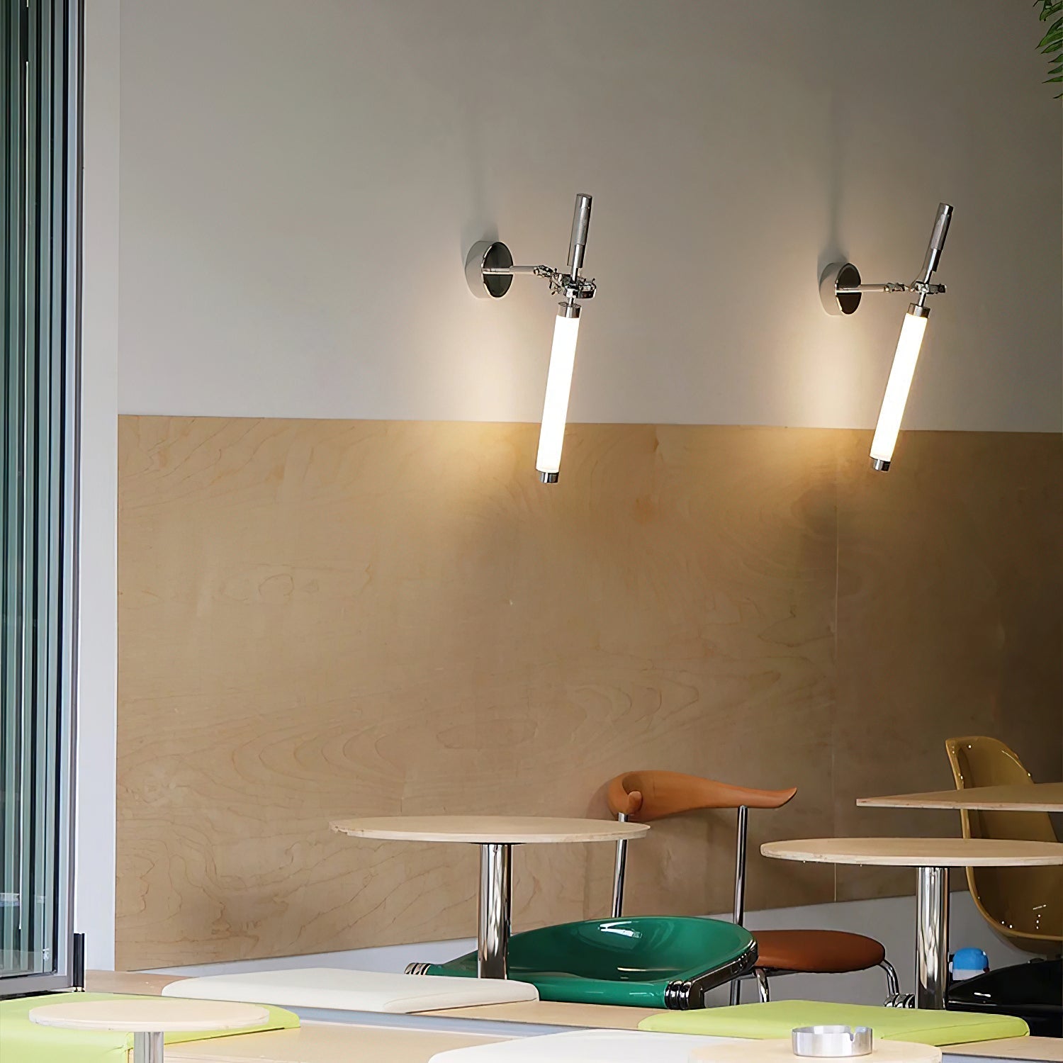 Detail shot of the aluminum body of the Skylark Wall Lamp.