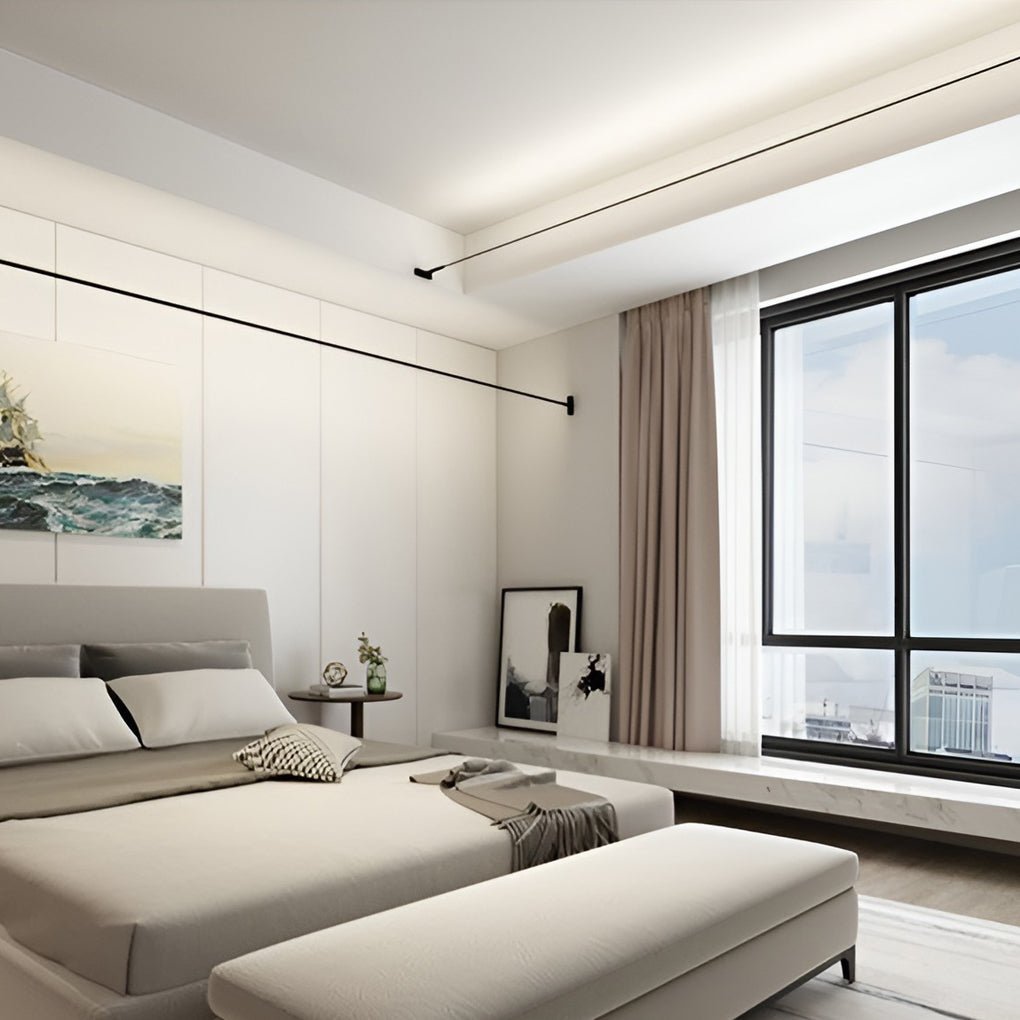 Zusken Minimalistic Steel Strip Ceiling Light-Neutral Decor