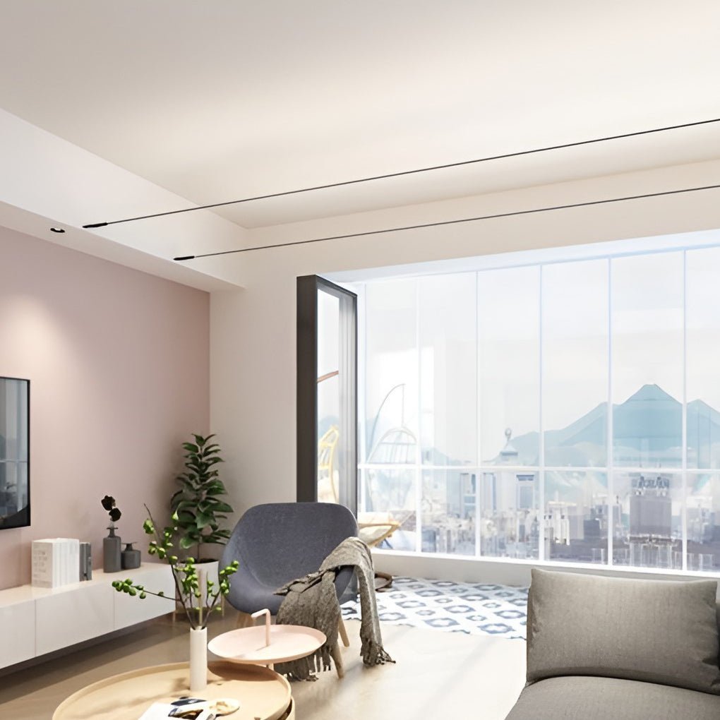 Zusken Minimalistic Steel Strip Ceiling Light-Neutral Decor