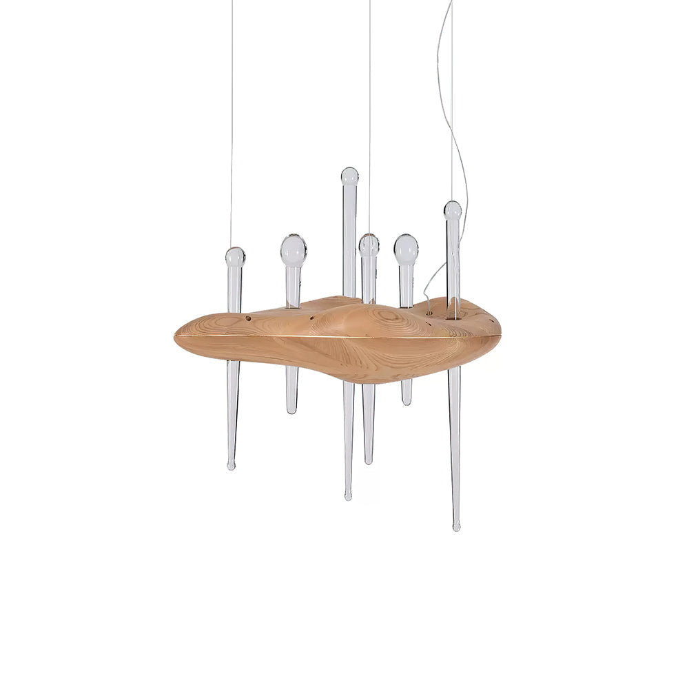 Umare Whimsical Oak Glass Pendant Light-Neutral Decor