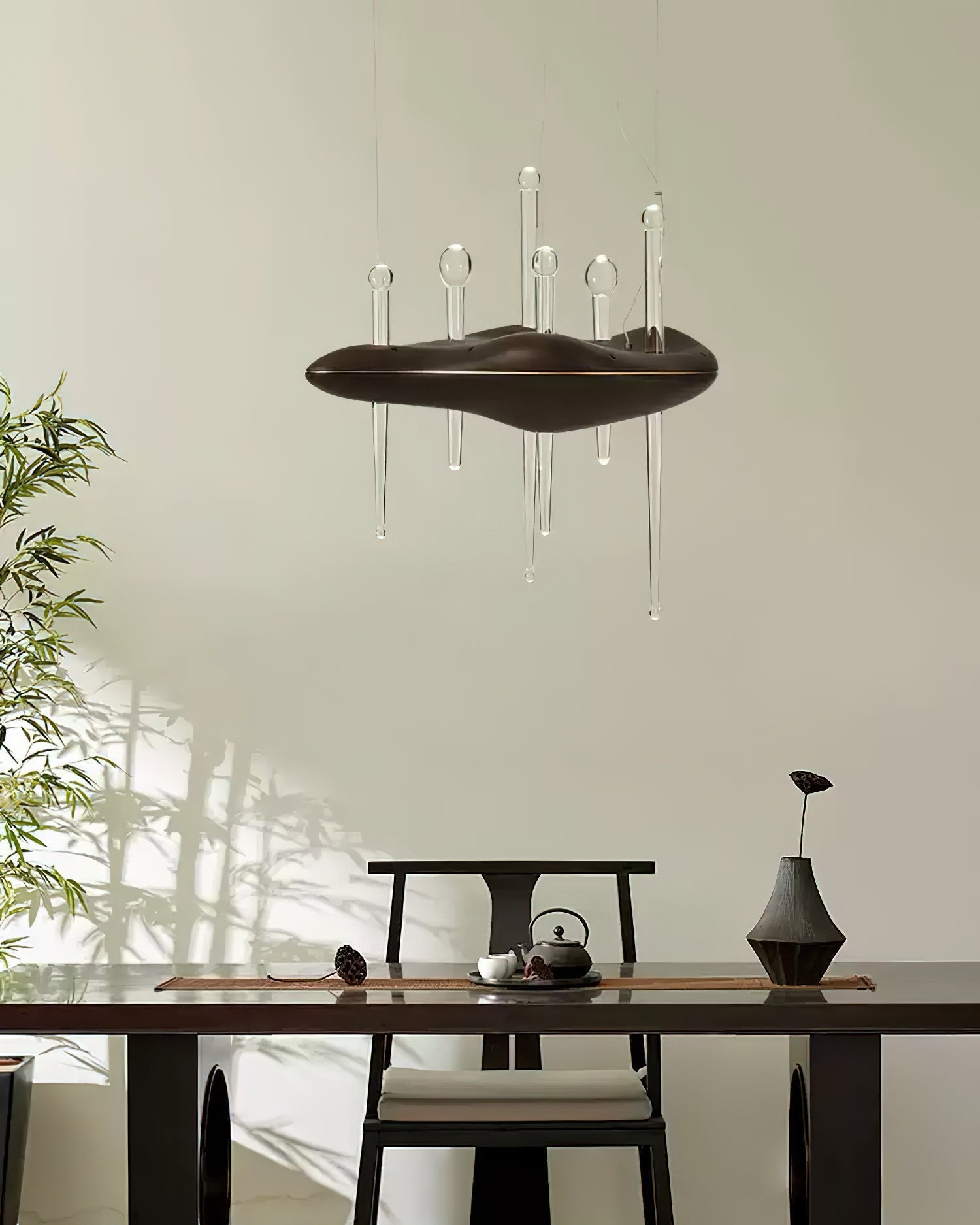 Umare Whimsical Oak Glass Pendant Light-Neutral Decor