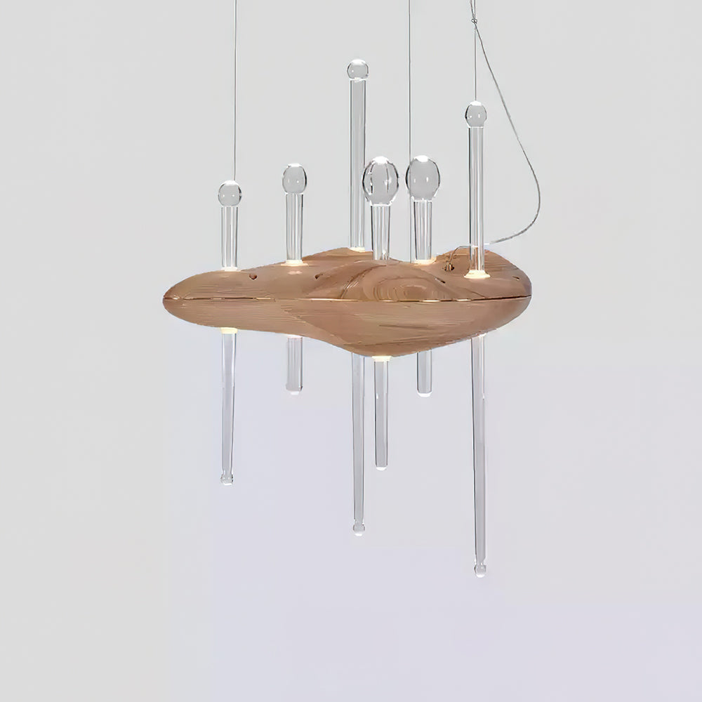 Umare Whimsical Oak Glass Pendant Light-Neutral Decor