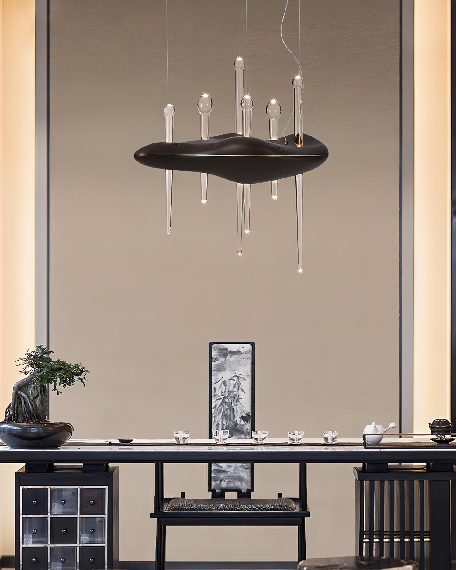 Umare Whimsical Oak Glass Pendant Light-Neutral Decor
