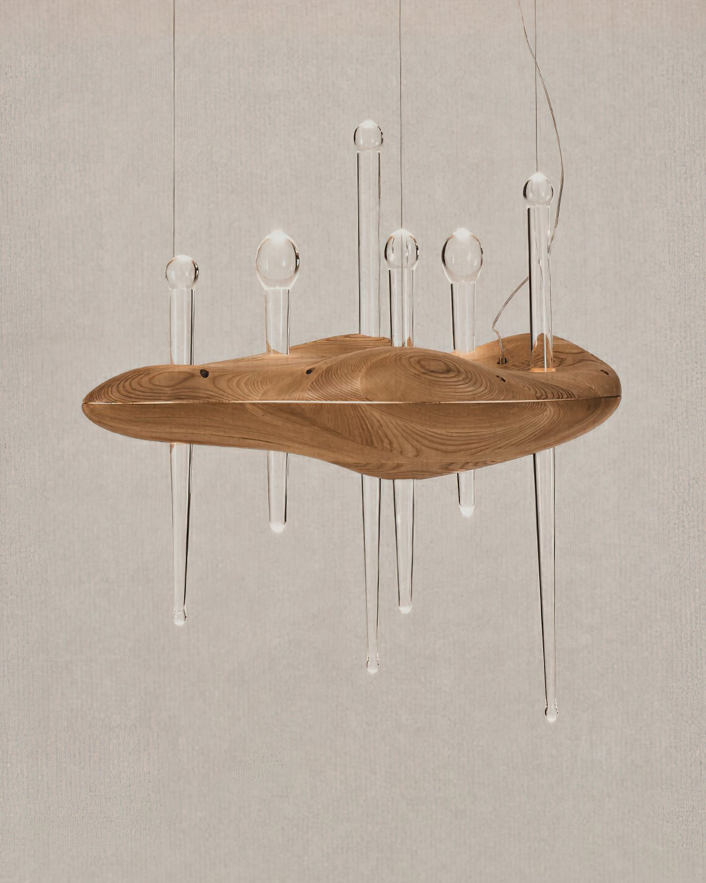 Umare Whimsical Oak Glass Pendant Light-Neutral Decor