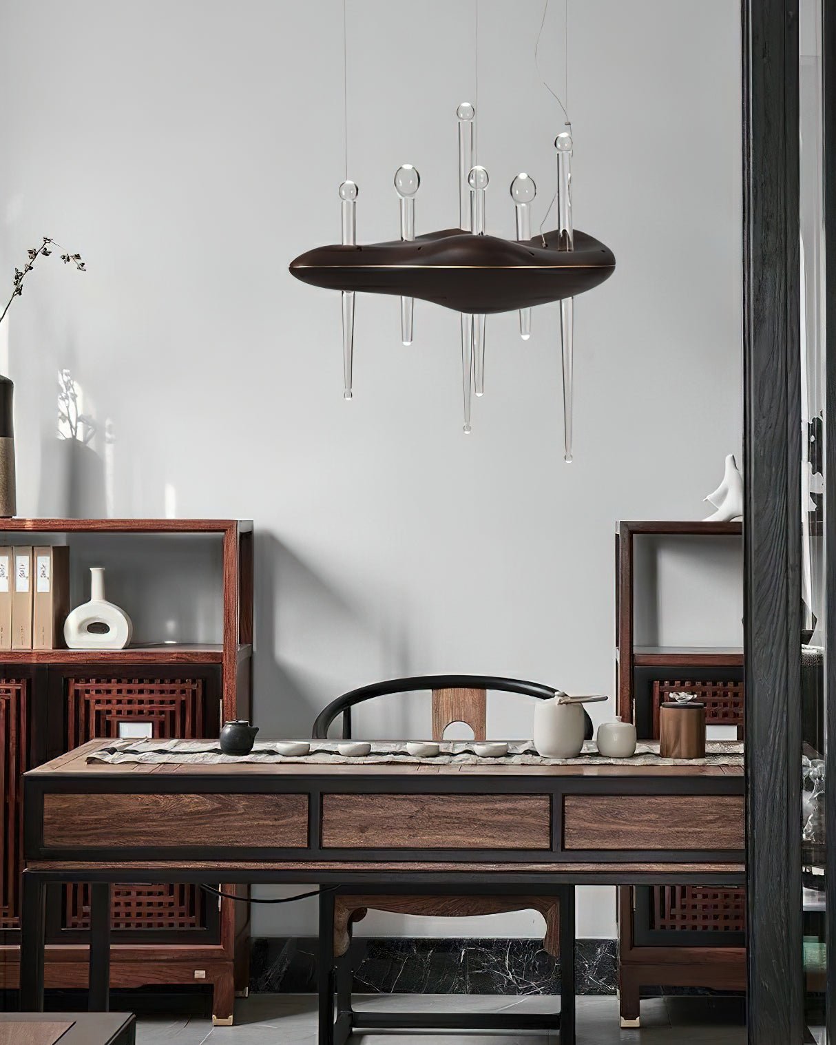 Umare Whimsical Oak Glass Pendant Light-Neutral Decor
