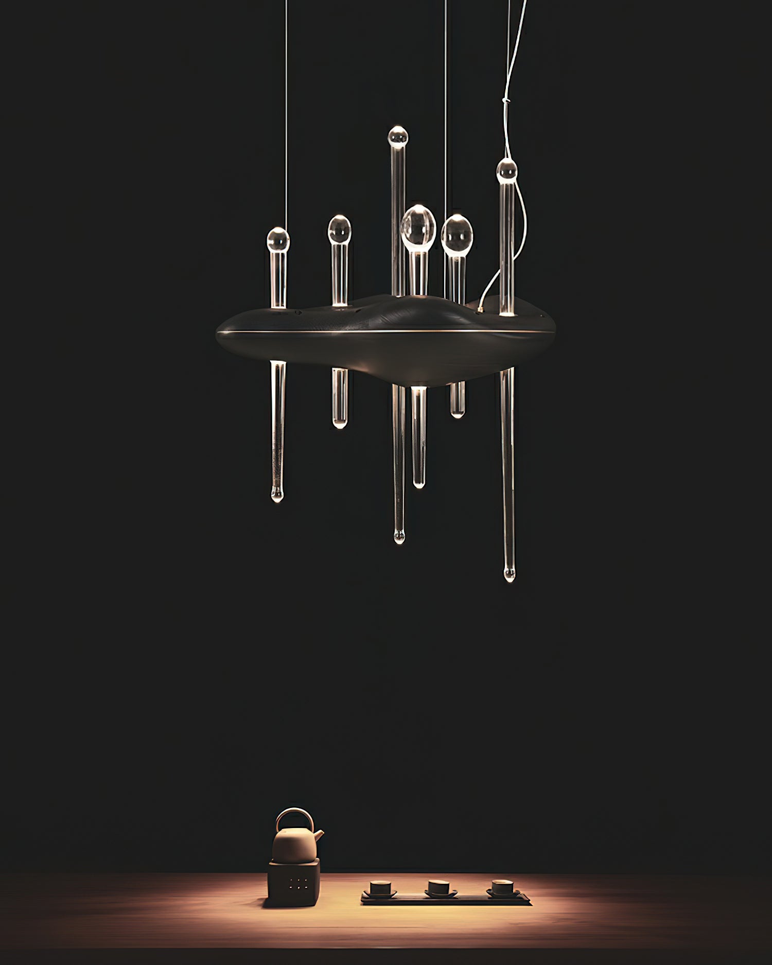 Umare Whimsical Oak Glass Pendant Light-Neutral Decor