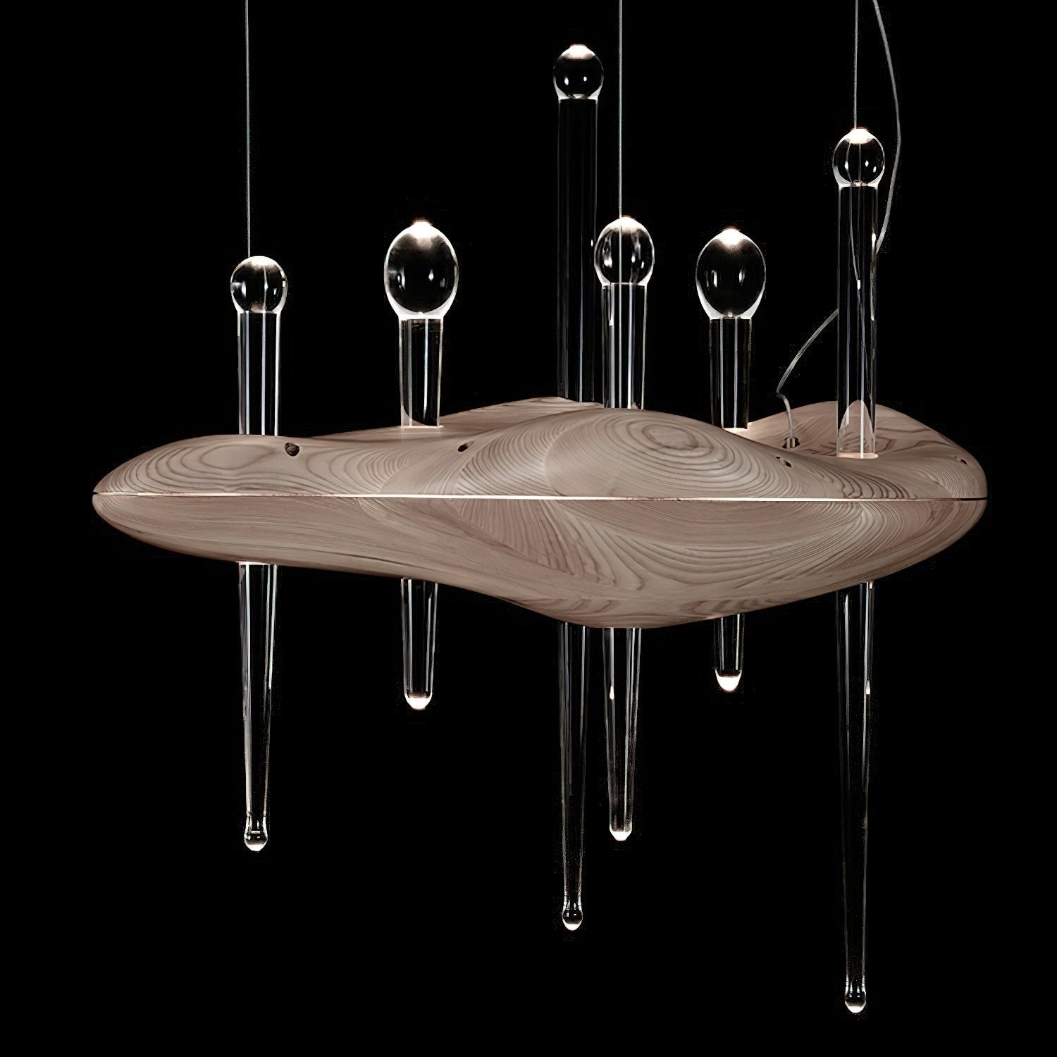 Umare Whimsical Oak Glass Pendant Light-Neutral Decor