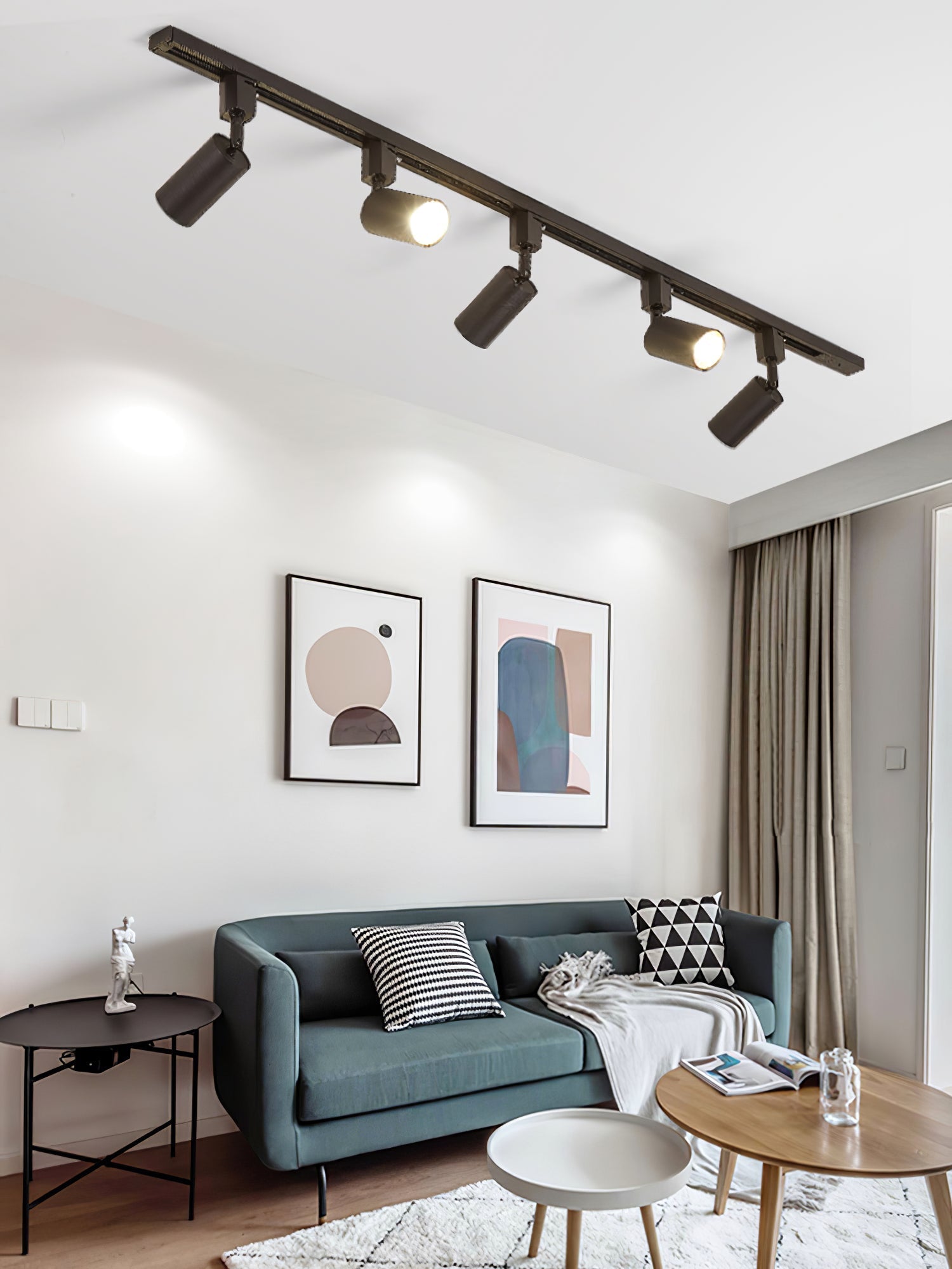 Galvyn Ceiling Lamp Sleek Cylinder Track with Minimalist-Neutral Decor