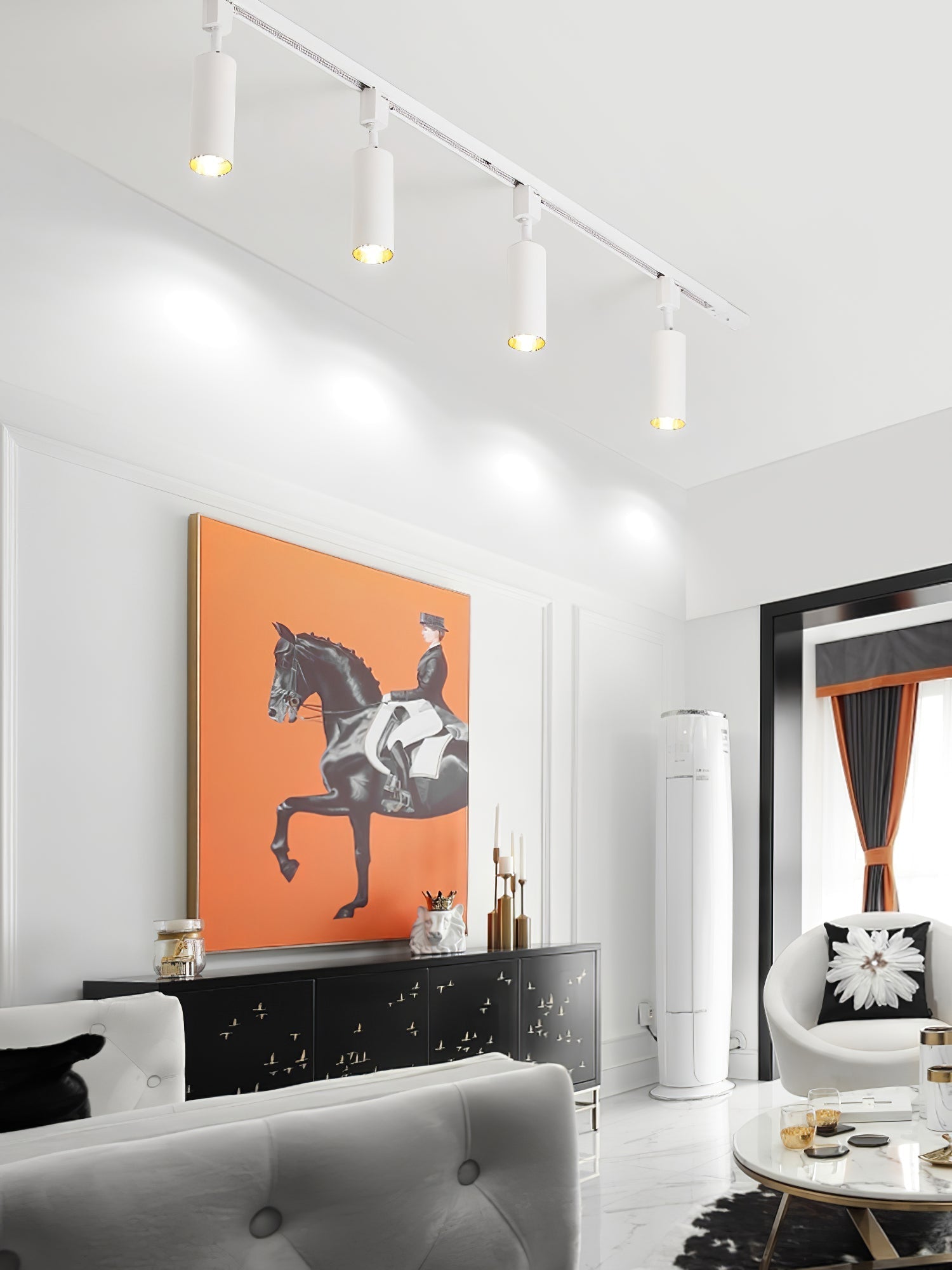 Galvyn Ceiling Lamp Sleek Cylinder Track with Minimalist-Neutral Decor