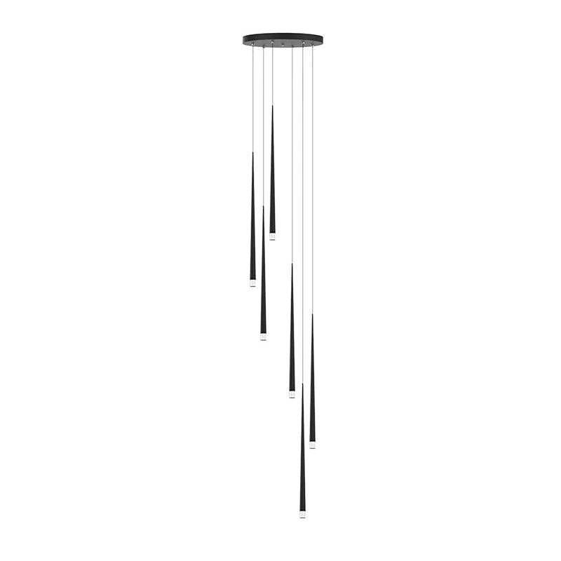 Reveno Chandelier Slender Black Minimalist-Neutral Decor