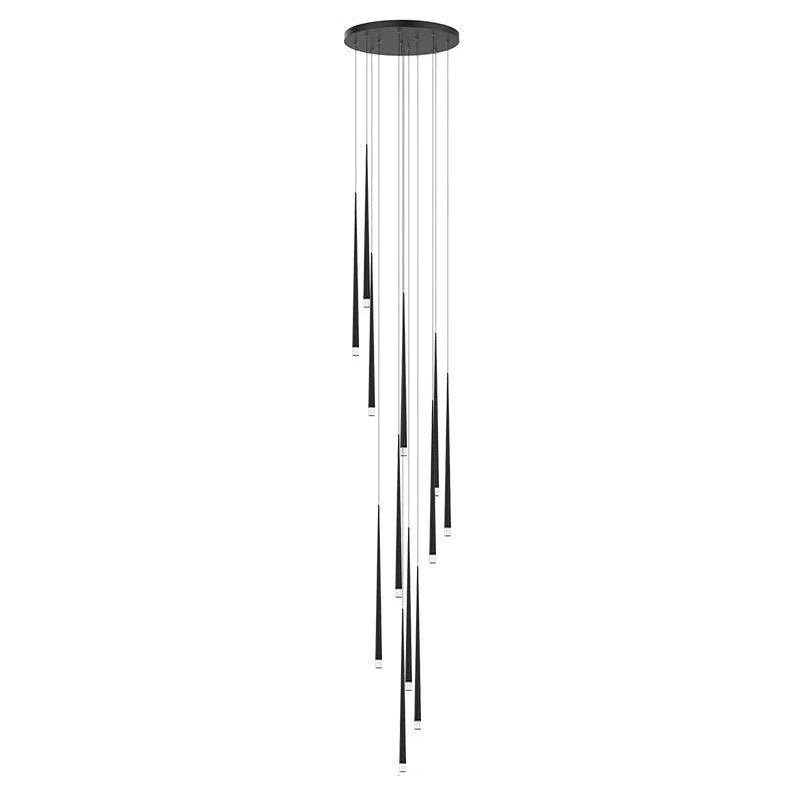 Reveno Chandelier Slender Black Minimalist-Neutral Decor