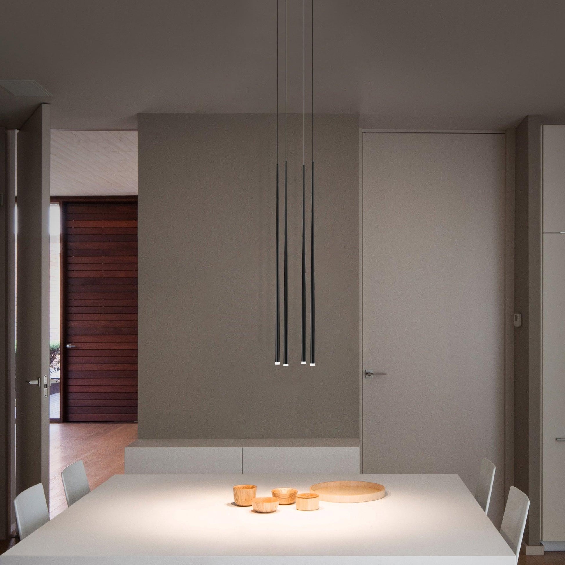 Reveno Chandelier Slender Black Minimalist-Neutral Decor