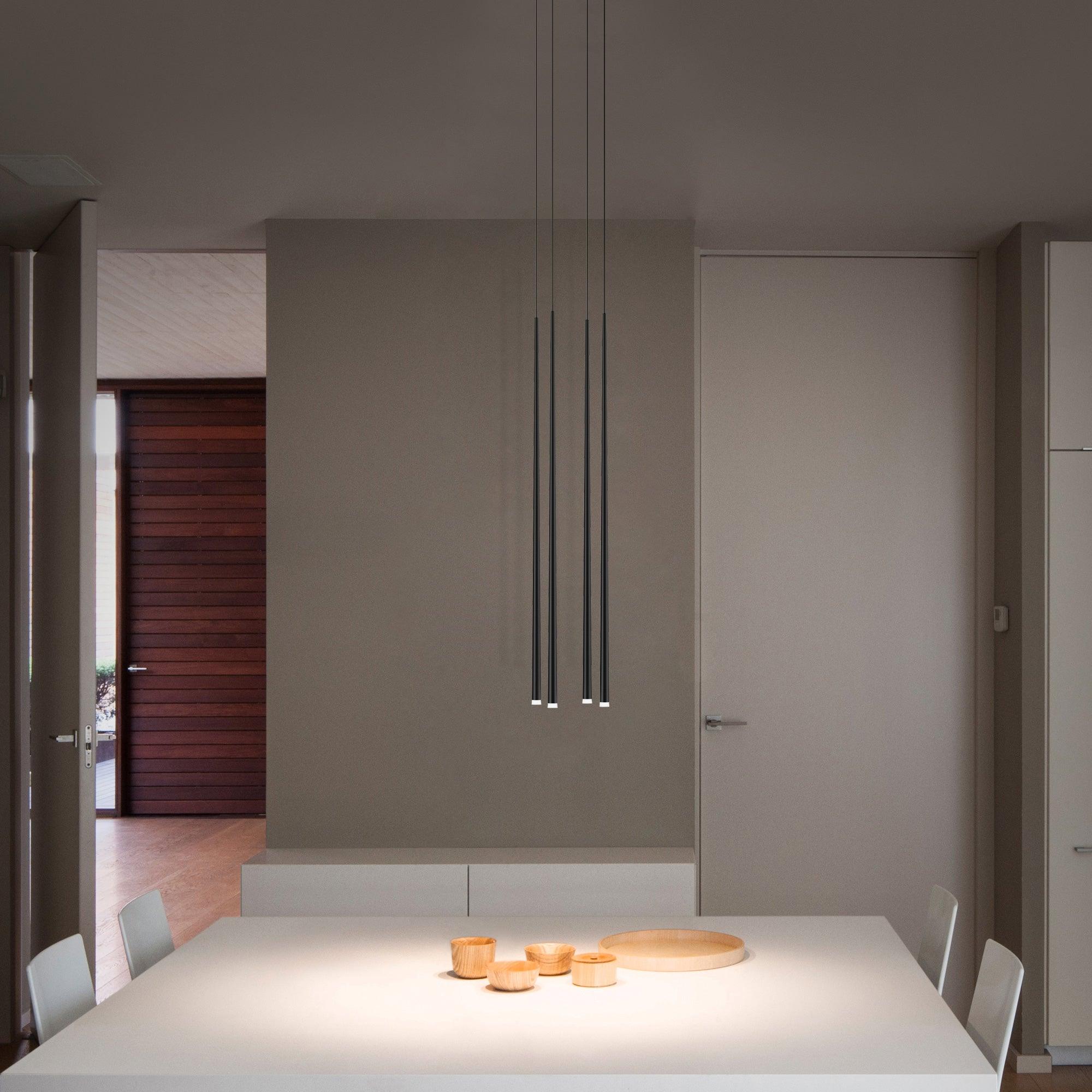 Reveno Chandelier Slender Black Minimalist-Neutral Decor