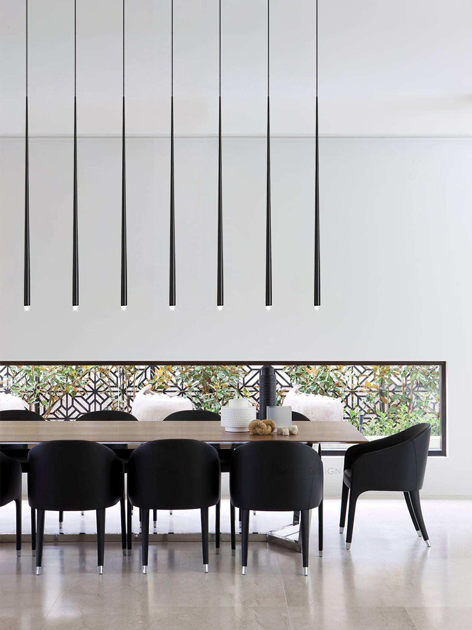 Reveno Chandelier Slender Black Minimalist-Neutral Decor