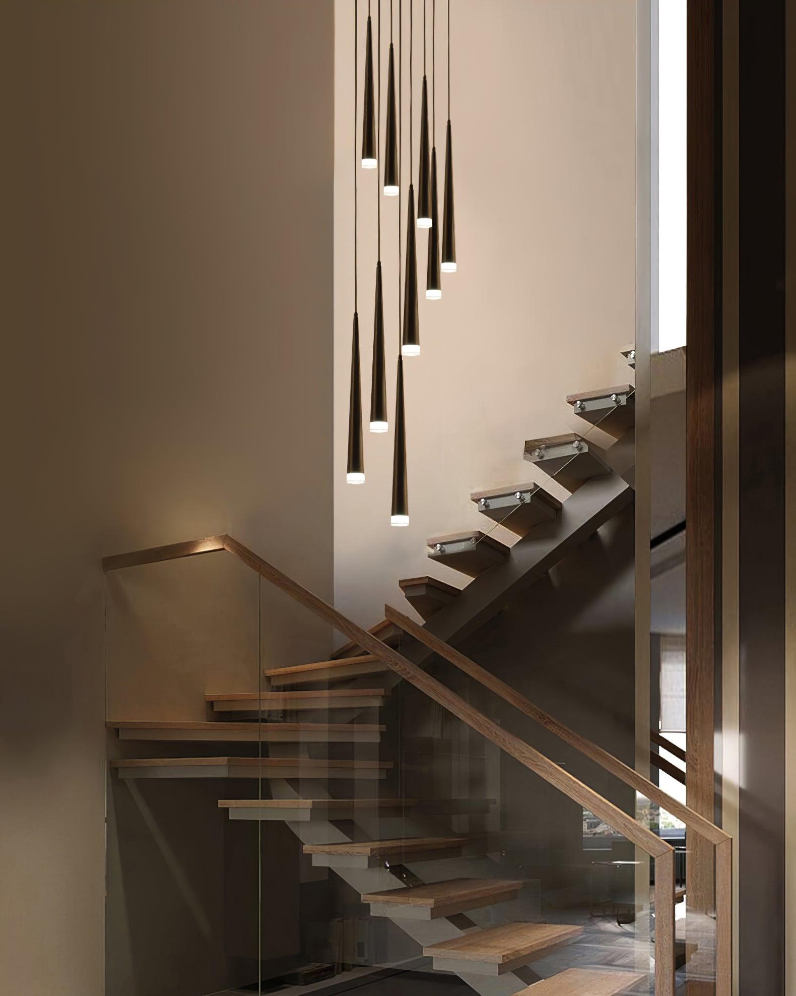 Reveno Chandelier Slender Black Minimalist-Neutral Decor