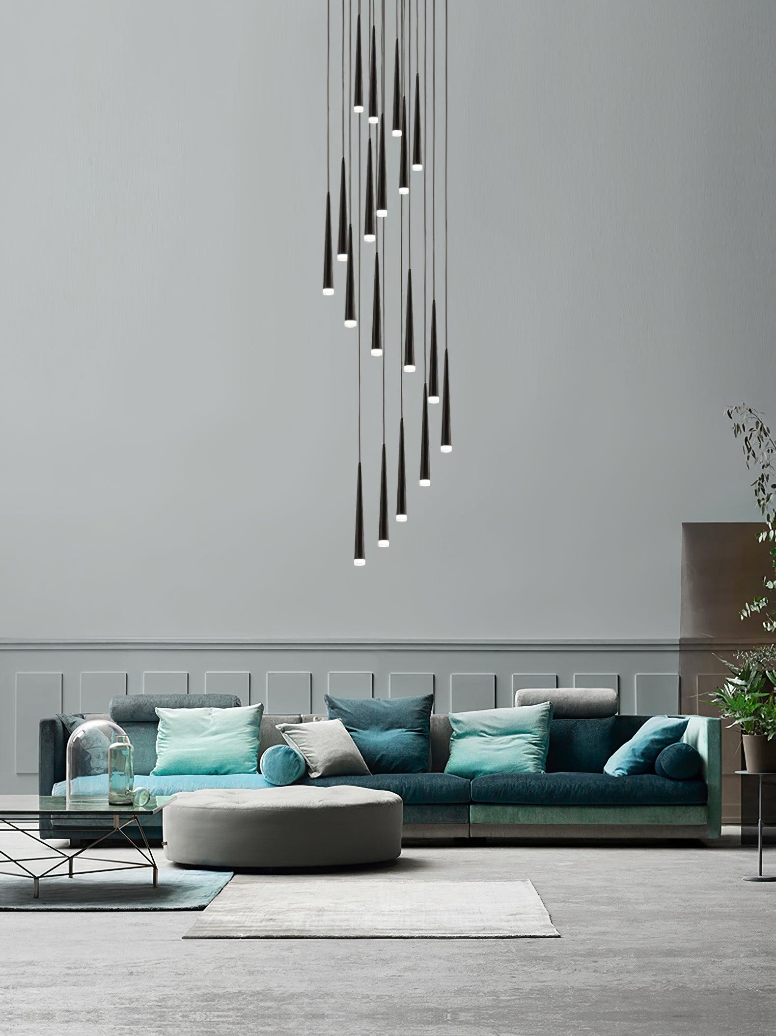 Reveno Chandelier Slender Black Minimalist-Neutral Decor