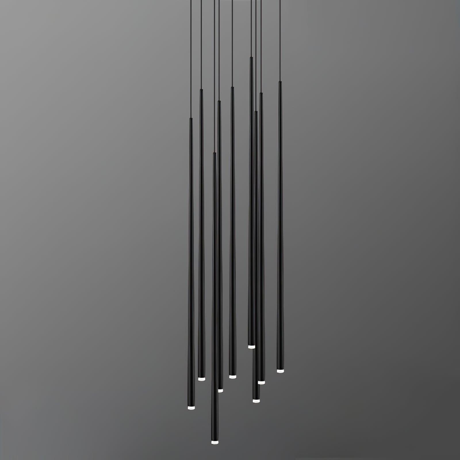 Reveno Chandelier Slender Black Minimalist-Neutral Decor