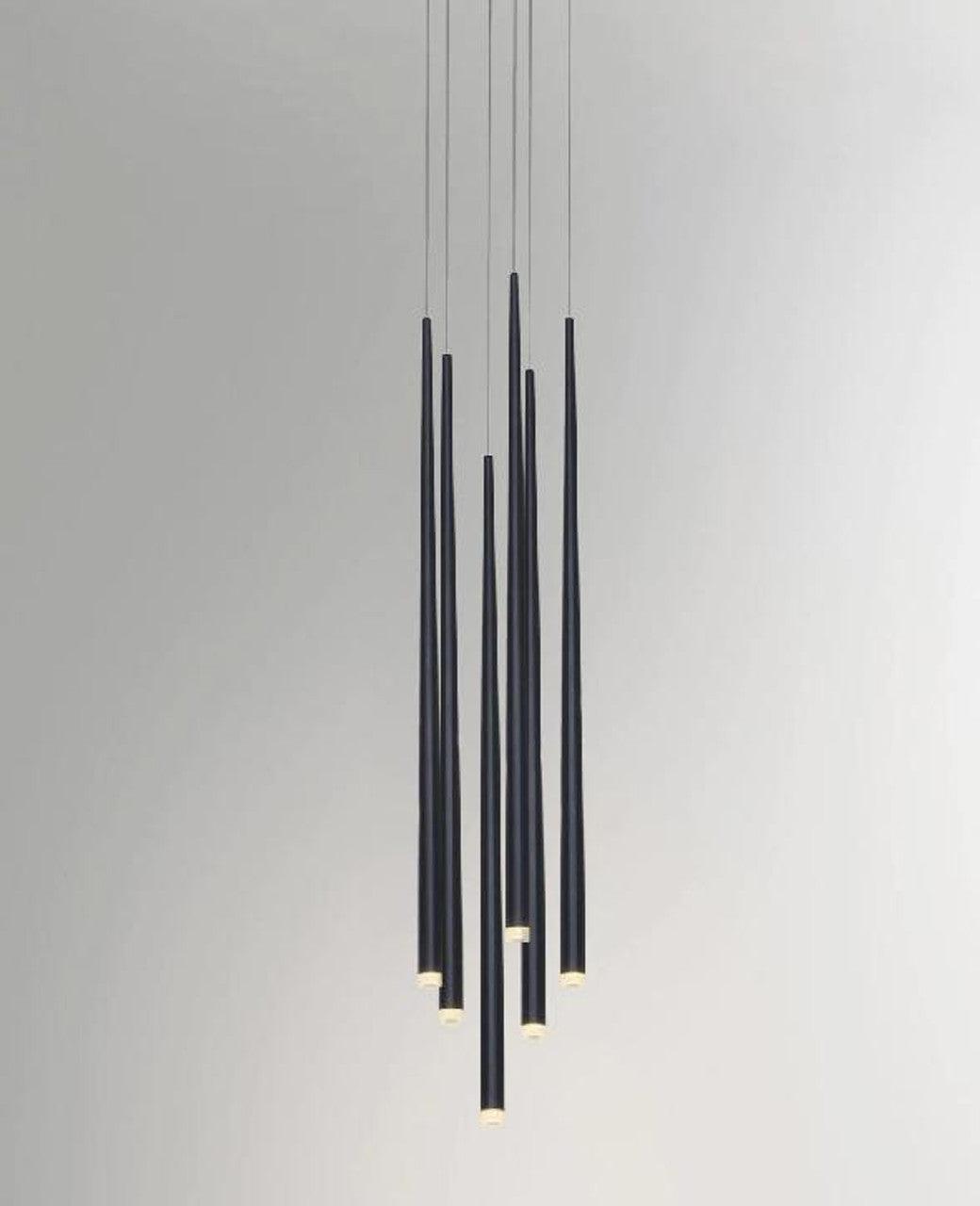Reveno Chandelier Slender Black Minimalist-Neutral Decor