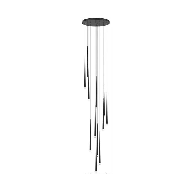 Reveno Chandelier Slender Black Minimalist-Neutral Decor