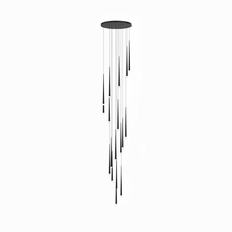 Reveno Chandelier Slender Black Minimalist-Neutral Decor