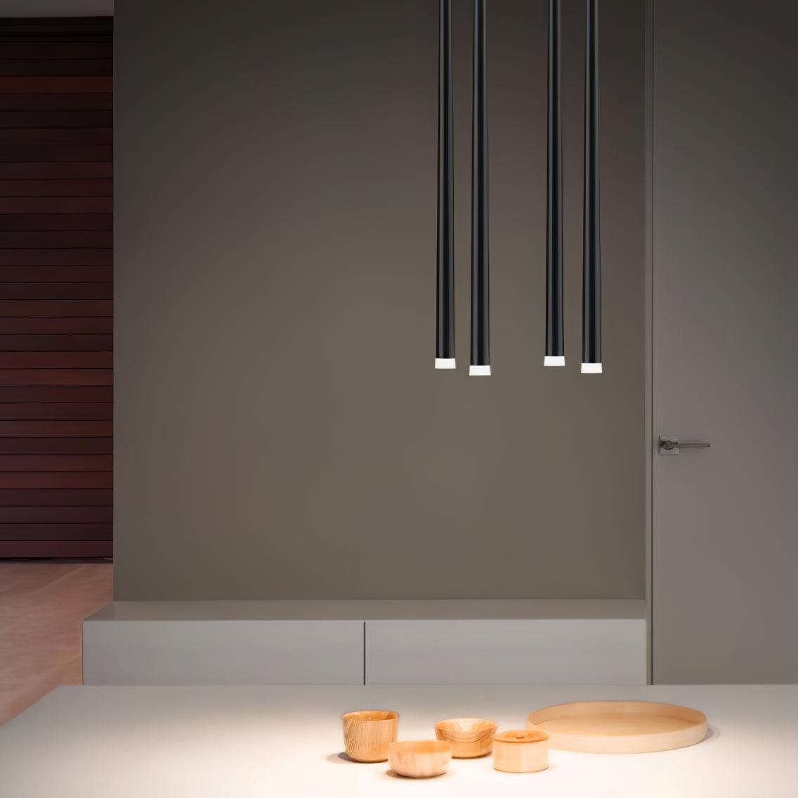 Reveno Chandelier Slender Black Minimalist-Neutral Decor