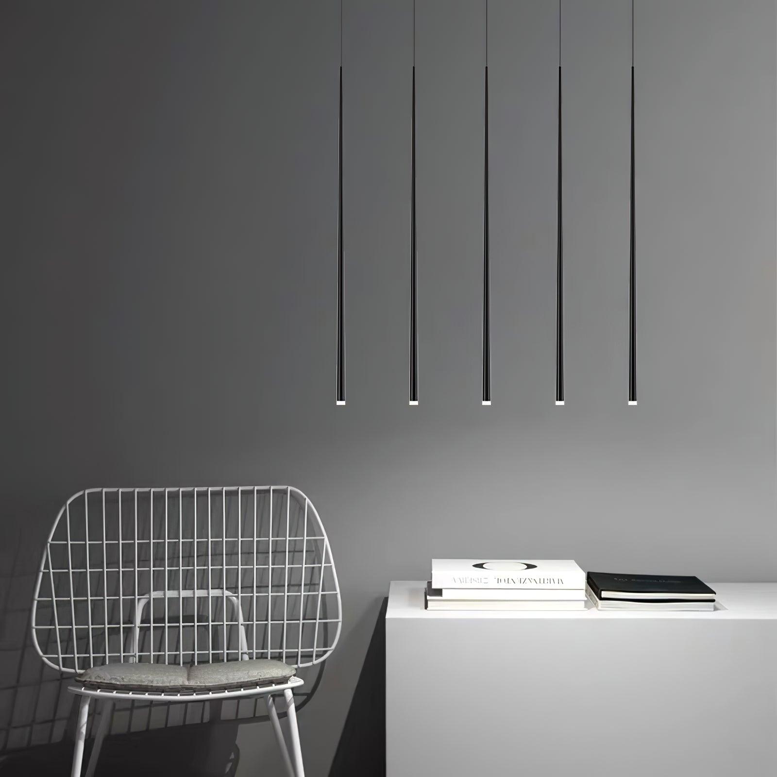 Reveno Chandelier Slender Black Minimalist-Neutral Decor
