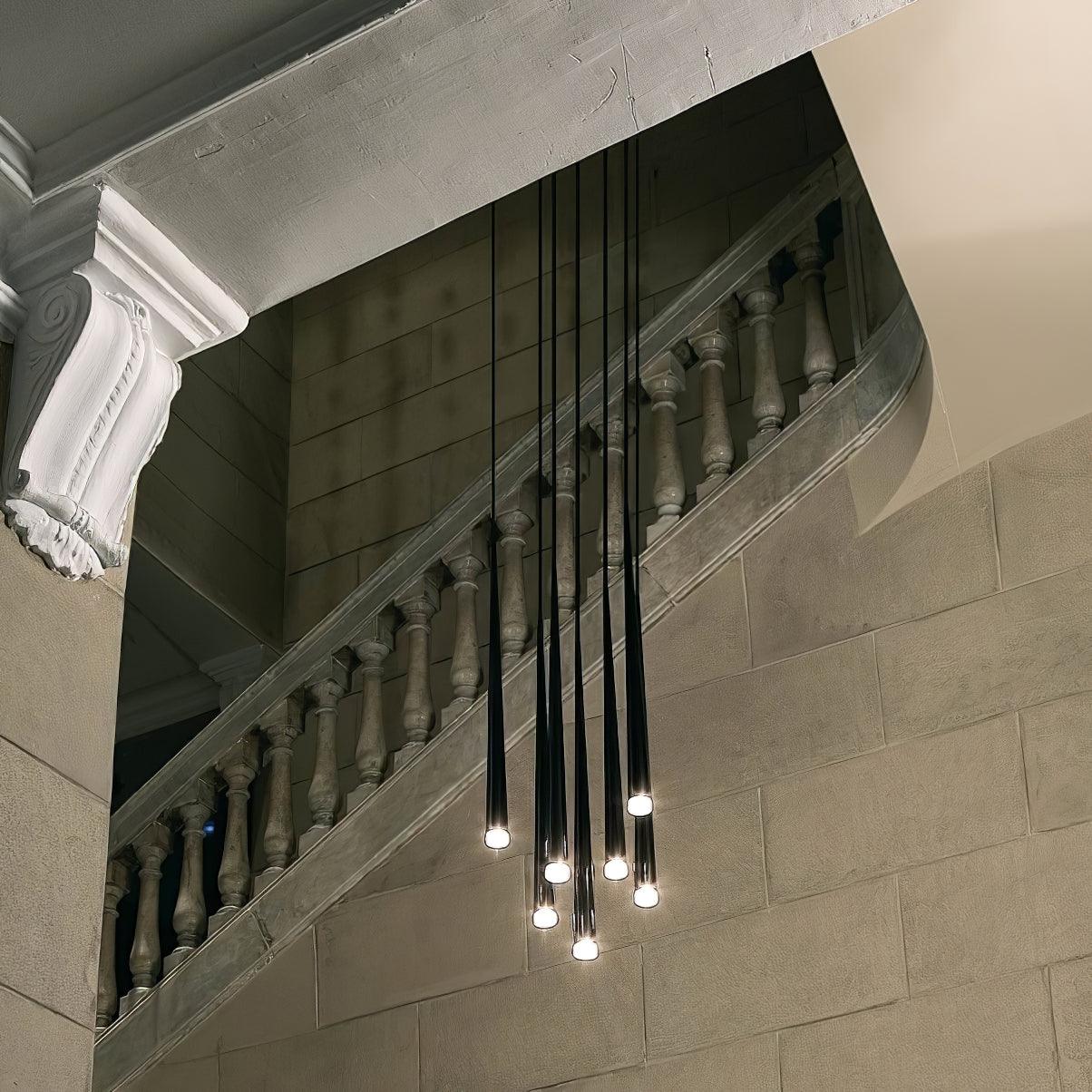 Reveno Chandelier Slender Black Minimalist-Neutral Decor