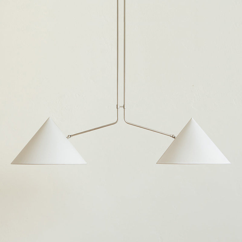 Dimensional drawing of the small Slide 2 Arm Pendant Lamp.