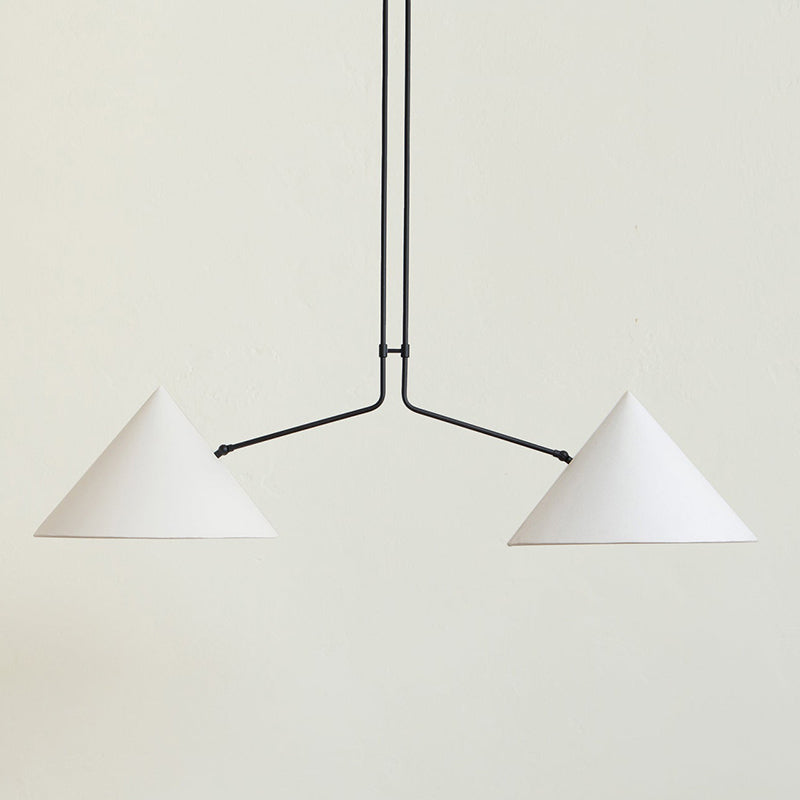 Dimensional drawing of the large Slide 2 Arm Pendant Lamp.
