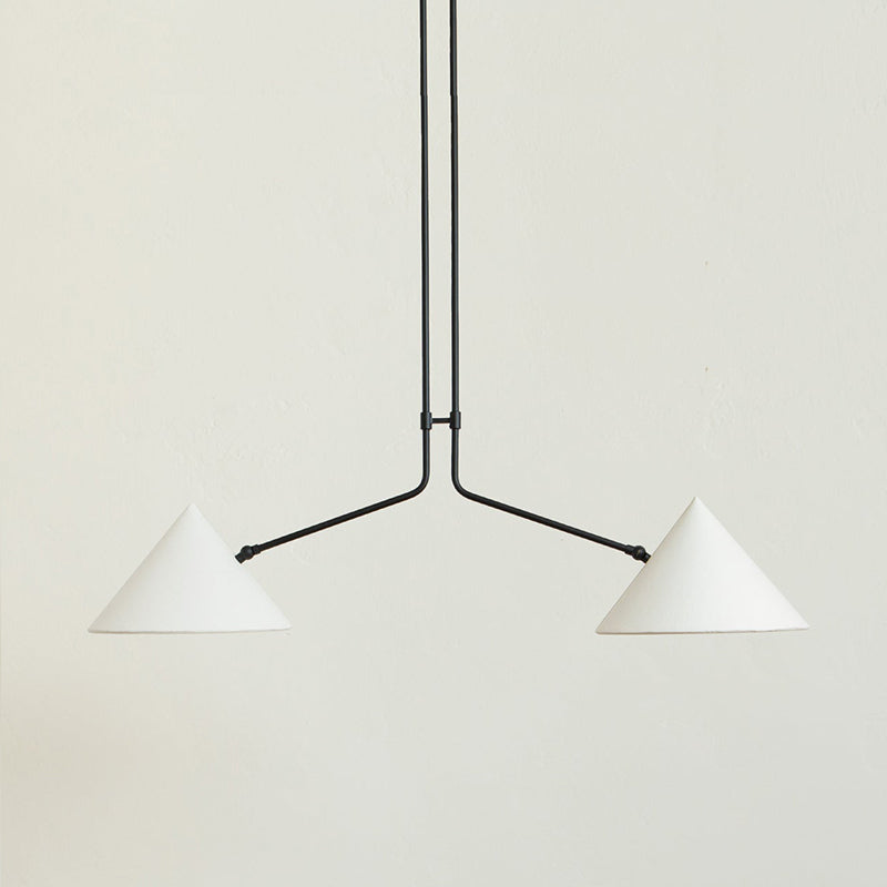 Close-up of the black finish on the pendant lamp.