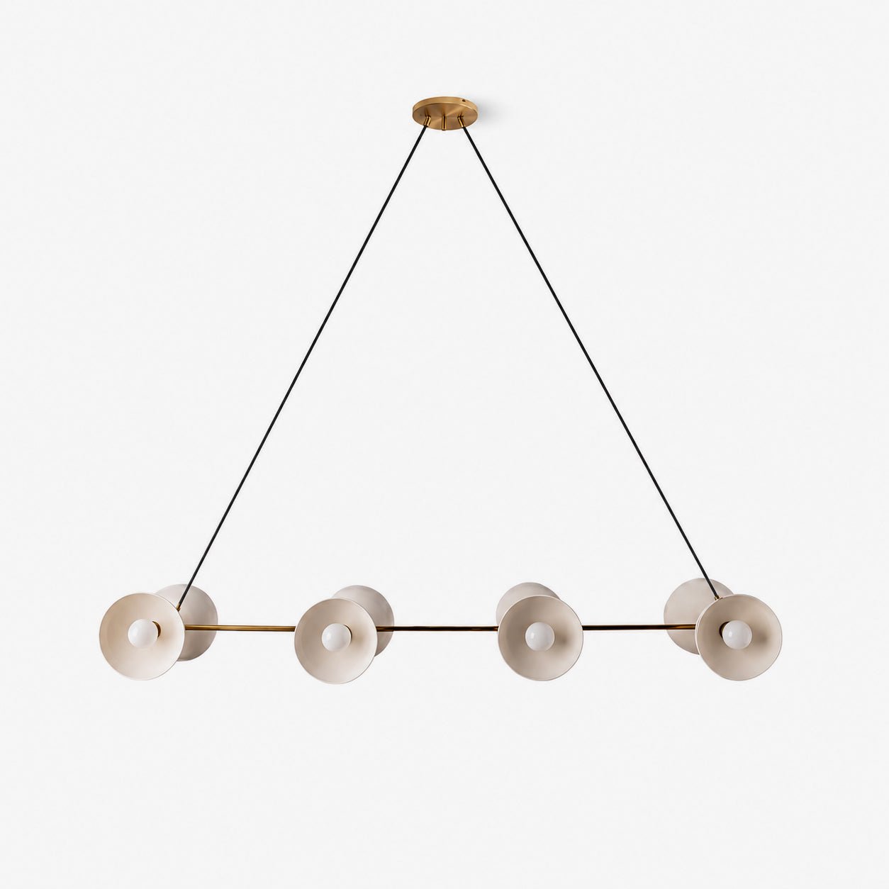 Slim Brass Linear Chandelier-Neutral Decor
