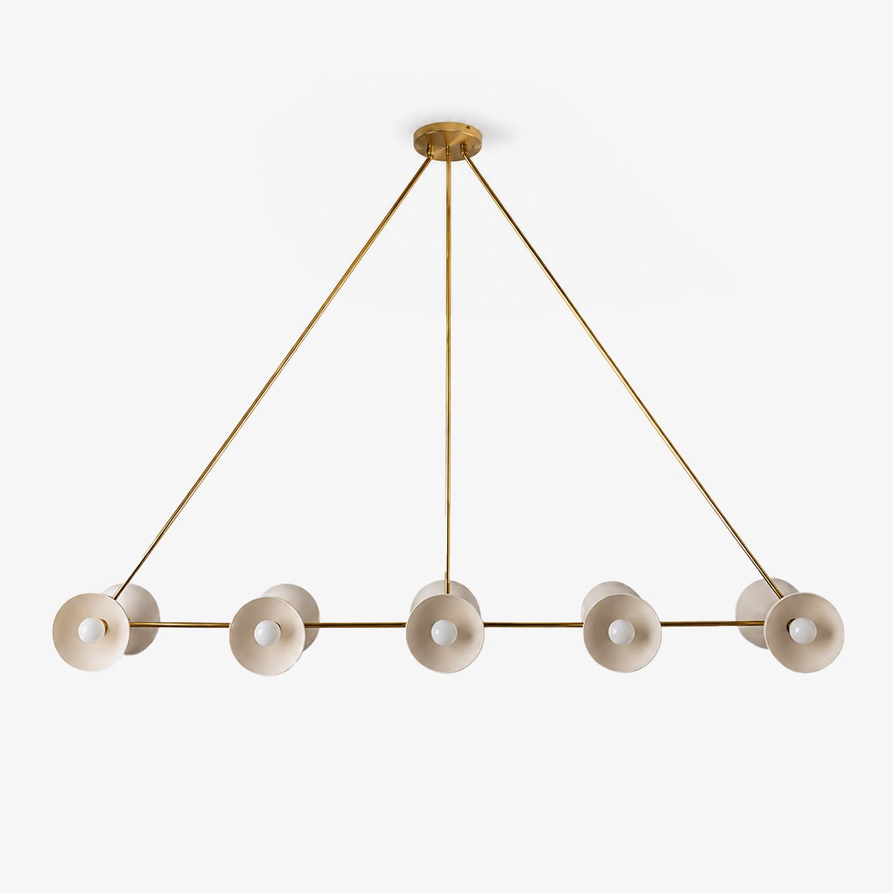Slim Brass Linear Chandelier-Neutral Decor