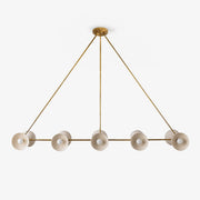 Slim Brass Linear Chandelier-Neutral Decor