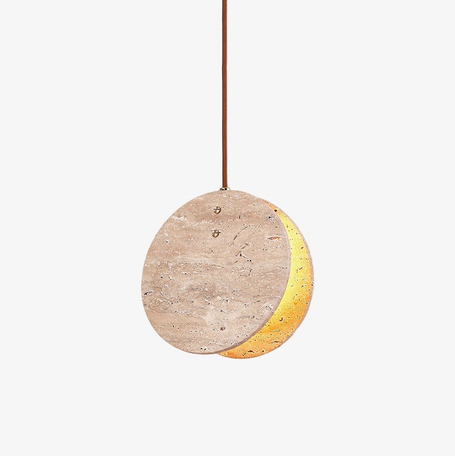 Sern Crescent Travertine Pendant Light-Neutral Decor