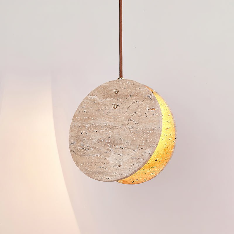 Sern Crescent Travertine Pendant Light-Neutral Decor