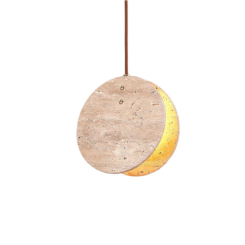 Sern Crescent Travertine Pendant Light-Neutral Decor