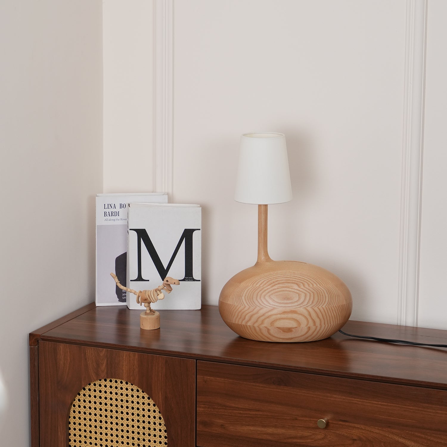 Brixten Wood Fabric Table Lamp-Neutral Decor