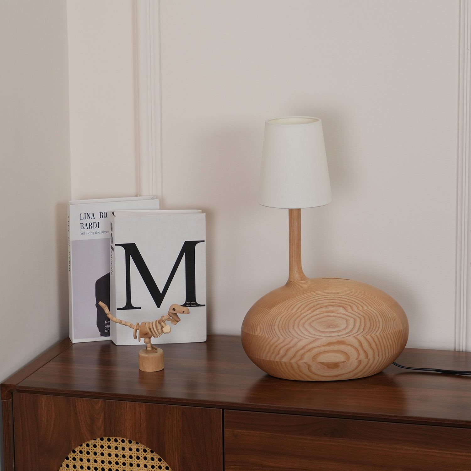 Brixten Wood Fabric Table Lamp-Neutral Decor