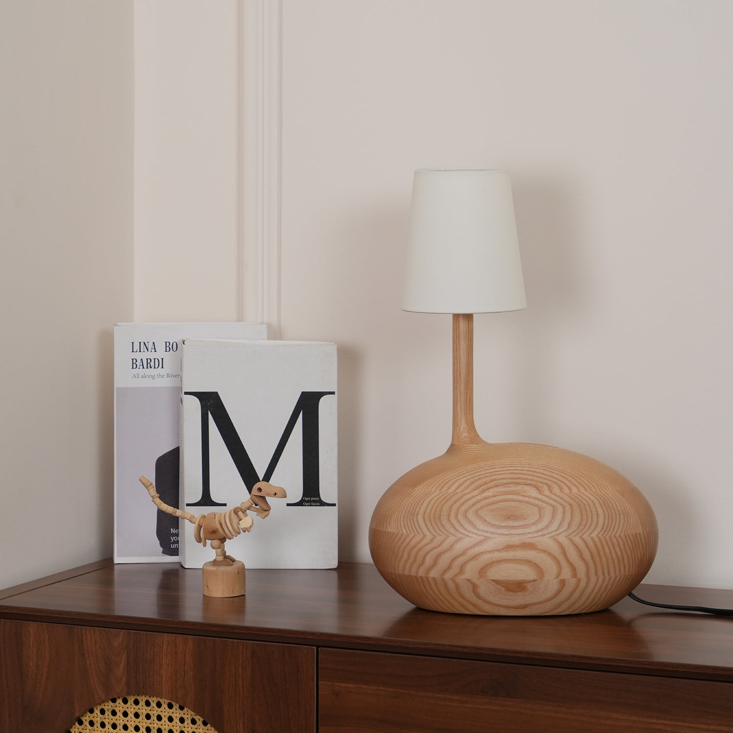 Brixten Wood Fabric Table Lamp-Neutral Decor