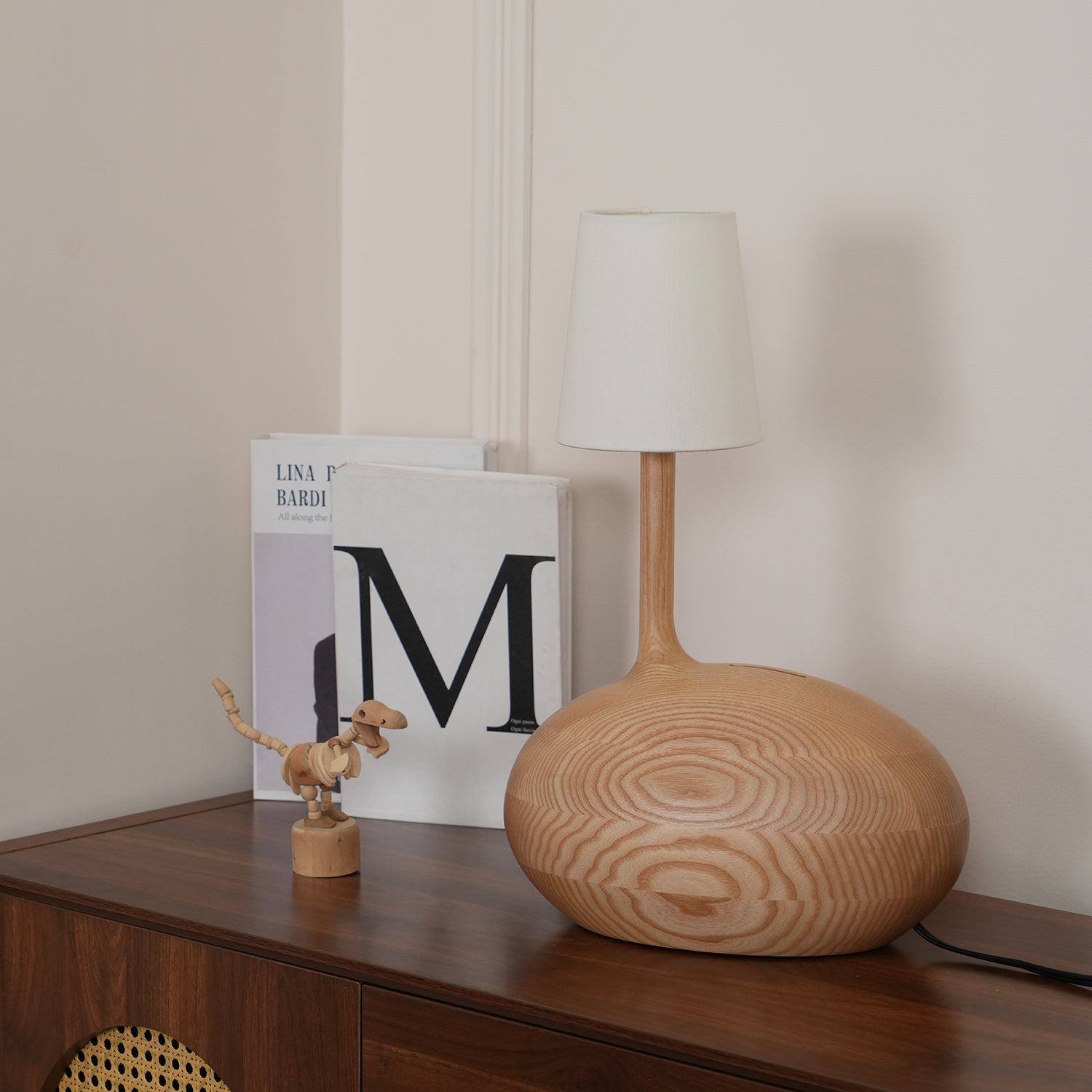 Brixten Wood Fabric Table Lamp-Neutral Decor