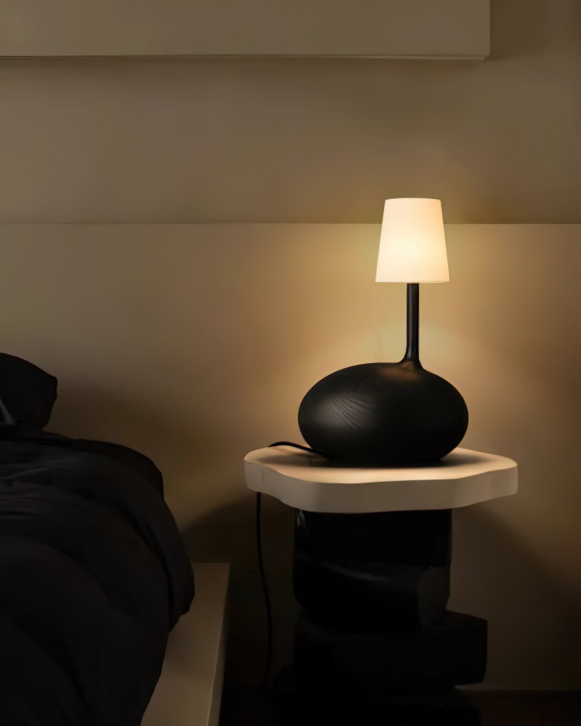 Brixten Wood Fabric Table Lamp-Neutral Decor